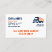 CARTE DE VISITE BOX TRUCK PROFESSIONNEL DE DÉPLACEMENT ET DE HAULI (Dos)