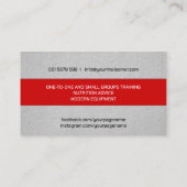 Carte De Visite Boxe coach gants gris et rouge (Dos)