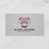 Carte De Visite Boxe coach gants gris et rouge (Devant)