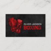 Carte De Visite Boxe entraîneur gants rouges dessin de l'aquarelle (Devant)