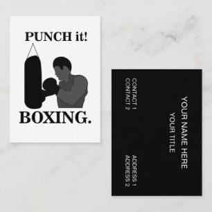 Carte De Visite Boxe Sport Punch It Boxe