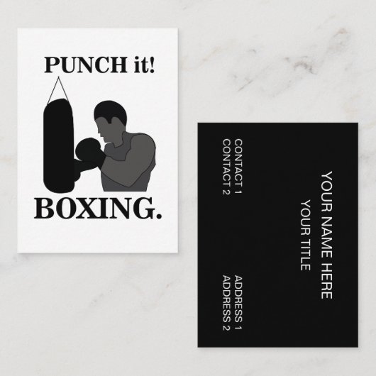 Carte De Visite Boxe Sport Punch It Boxe (Devant / Derrière)