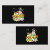Carte De Visite Boxer Bunny Chien avec des oeufs de Pâques Panier  (Devant / Derrière)