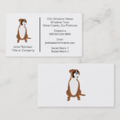 Carte De Visite Boxer Chien Design Embarquement Kennels (Devant / Derrière)