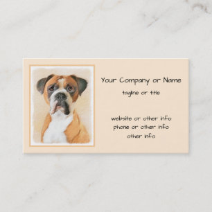 Carte De Visite Boxer Dog Peinture Non Décroché Art animal origina