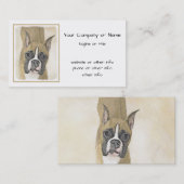Carte De Visite Boxer Peinture - Cute Original Chien Art (Devant / Derrière)