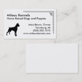 Carte De Visite Boxer Silhouette Noir et Blanc Animal de compagnie (Devant / Derrière)
