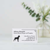 Carte De Visite Boxer Silhouette Noir et Blanc Animal de compagnie (Debout devant)