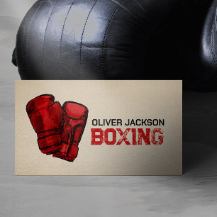 Carte De Visite Boxing coach gloves drawing