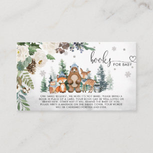 Carte De Visite Boy Winter Woodland Baby showers Livres pour bébé