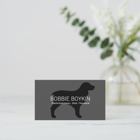 Carte De Visite Boykin Spaniel Silhouette (Debout devant)