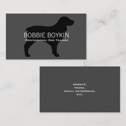 Carte De Visite Boykin Spaniel Silhouette (Devant / Derrière)