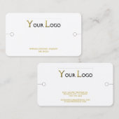 Carte De Visite Bracelet Afficher logo rectangulaire Or blanc (Devant / Derrière)