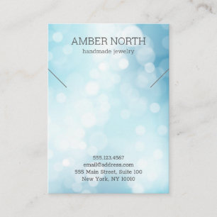 Carte De Visite Bracelet Bracelet Bokeh bleu brillant