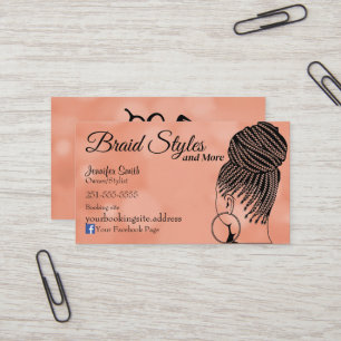 Carte De Visite Bracelet de cheveux rose doux