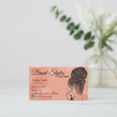 Carte De Visite Bracelet de cheveux rose doux (Debout devant)