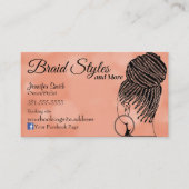 Carte De Visite Bracelet de cheveux rose doux (Devant)