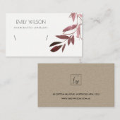 CARTE DE VISITE BRACELET DE COULEUR D'EAU DE LA FAUNE ROSE BLANCHE (Devant / Derrière)