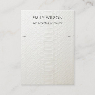 CARTE DE VISITE BRACELET EN CUIR BLANC TEXTURE EN COULEUR