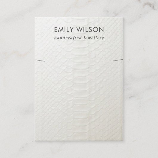 CARTE DE VISITE BRACELET EN CUIR BLANC TEXTURE EN COULEUR (Devant)