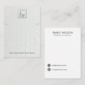 CARTE DE VISITE BRACELET EN CUIR BLANC TEXTURE EN COULEUR (Devant / Derrière)