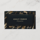 Carte De Visite Bracelet en or Rectangle noir (Devant)