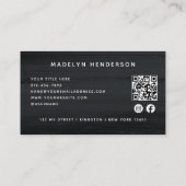 Carte De Visite Bracelet gris noir moderne Code QR Médias sociaux (Dos)