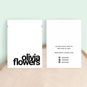 Carte De Visite Bracelet moderne Collier Gras Noir et Blanc