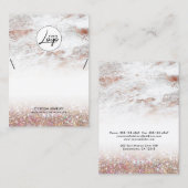 Carte De Visite Bracelet rose en marbre doré Logo Collier  (Devant / Derrière)