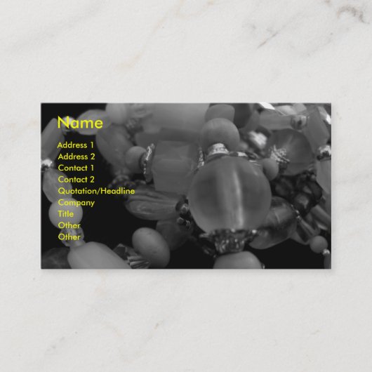 Carte De Visite "Bracelets embrouillés dans noir" et le blanc (Devant)