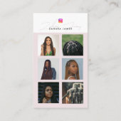 Carte De Visite Braid Hair 6 Photo Feed Grid Social Media QR Code (Dos)
