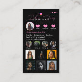 Carte De Visite Braid Hair Social Photo Grid Social Media QR Code (Dos)