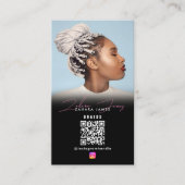 Carte De Visite Braid Hair Social Photo Grid Social Media QR Code (Devant)