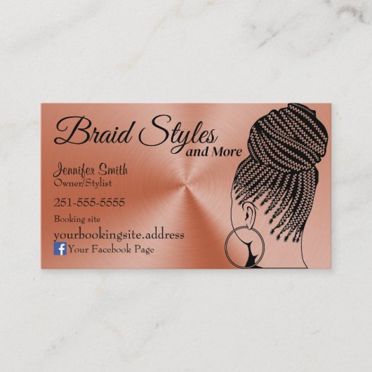 Carte De Visite Braidage rose Gold (Devant)