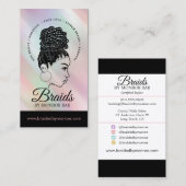 Carte De Visite Braider Braids Beauty Salon de Beauté (Devant / Derrière)