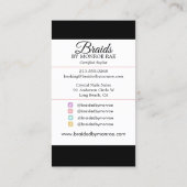 Carte De Visite Braider Braids Beauty Salon de Beauté (Dos)