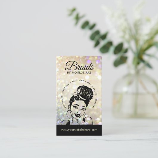 Carte De Visite Braider/Braids/Braids/Braiding/Salon - Code/Logo Q (Debout devant)