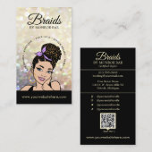 Carte De Visite Braider/Braids/Braids/Braiding/Salon - Code/Logo Q (Devant / Derrière)
