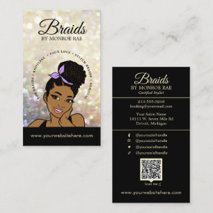 Carte De Visite Braider/Braids/Braids/Braiding/Salon - Code/Logo Q