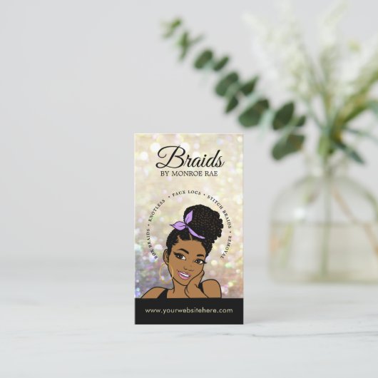 Carte De Visite Braider/Braids/Braids/Braiding/Salon - Code/Logo Q (Debout devant)