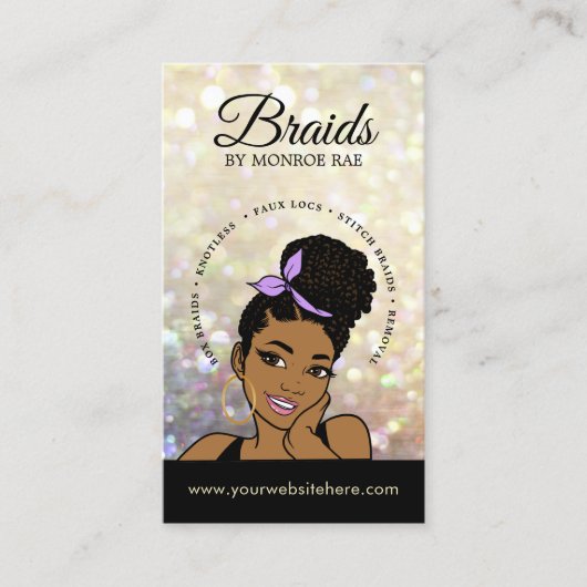 Carte De Visite Braider/Braids/Braids/Braiding/Salon - Code/Logo Q (Devant)
