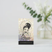 Carte De Visite Braider/Braids/Braids/Braiding/Salon - Gold Bokeh (Debout devant)