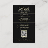 Carte De Visite Braider/Braids/Braids/Braiding/Salon - QR Code Bus (Dos)
