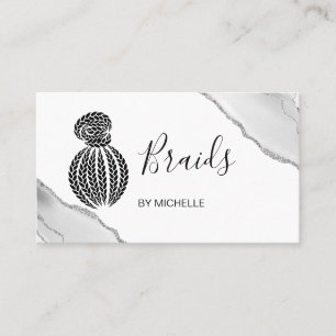 Carte De Visite Braider cheveux, cheveux Salon pour les tresses, A
