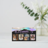 Carte De Visite Braiding cheveux Stylist Ajouter Photos Holographi (Debout devant)