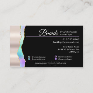 Carte De Visite Braiding cheveux Stylist Ajouter Photos Holographi