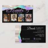 Carte De Visite Braiding cheveux Stylist Ajouter Photos Holographi (Devant / Derrière)