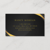 Carte De Visite Braids Black And Gold Business Card (Dos)