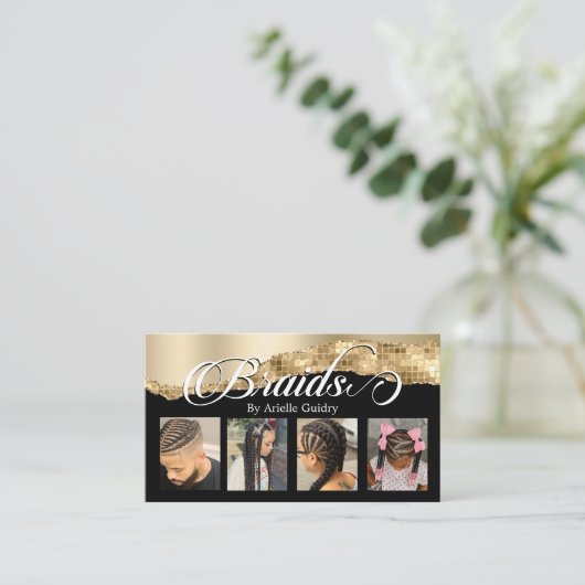 Carte De Visite Braids Braids Braiers Hair Braiting Stylist Salon  (Debout devant)