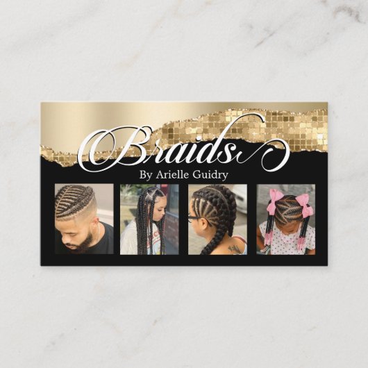 Carte De Visite Braids Braids Braiers Hair Braiting Stylist Salon (Devant)